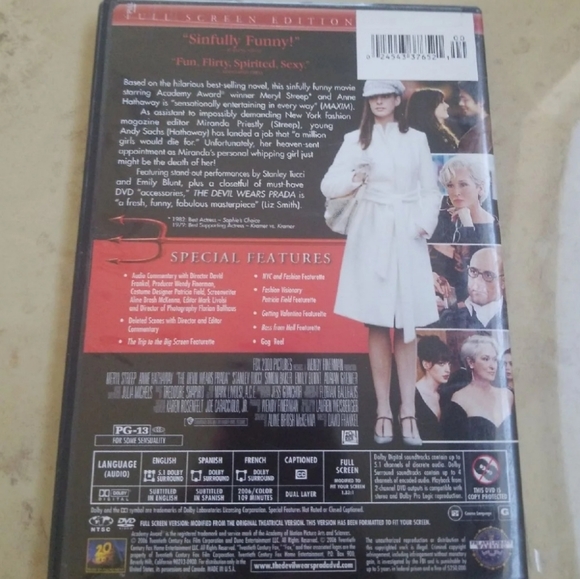 SALE! The Devil Wears Prada DVD - Picture 2 of 2